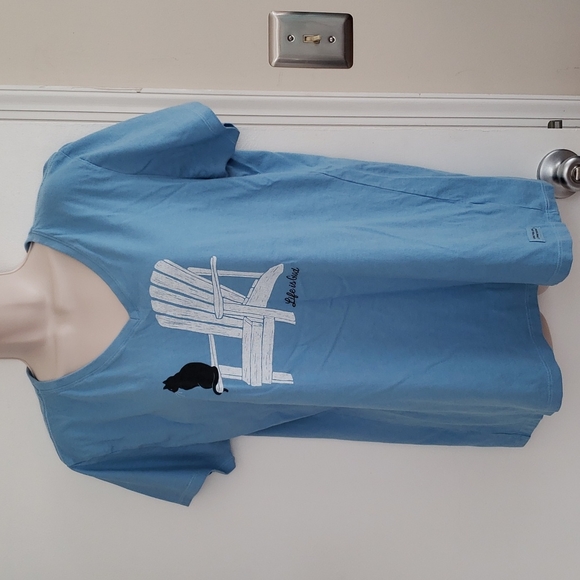 Life Is Good Tops Life Is Good Black Cat And Chair Top Size L